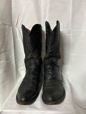 Men Lucchese Black Teju Lizard